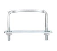 sourcing map Square U-Bolts, 8 Sets 92mm Inner Width 80mm Length M8 Zinc-Plated Carbon Steel U Clamp Bolt with Nuts and Plates, for Boat Trailer