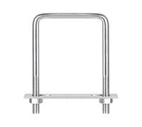 sourcing map Square U-Bolts, 87mm(3.43") Inner Width 125mm Length M10 304 Stainless Steel U Clamp Bolt with Nuts and Plates, for Boat Trailer