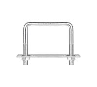 sourcing map Square U-Bolts, 90mm(3.54") Inner Width 70mm Length M10 304 Stainless Steel U Clamp Bolt with Nuts and Plates, for Boat Trailer