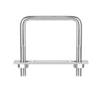 sourcing map Square U-Bolts, 95mm(3.74") Inner Width 100mm Length M10 304 Stainless Steel U Clamp Bolt with Nuts and Plates, for Boat Trailer