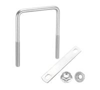 sourcing map Square U Bolts M8 3" Inner Wide 4-5/16" L w/Nuts Plates | 75mm W x 110mm L 304 Stainless Steel U-Bolts with Flange Hexagon Nuts, Frame Plates for Trailer, Automotive