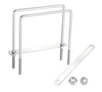 sourcing map Square U Bolts M8 5-7/8" Inner Wide 7-1/16" L Plates 2 Set | 150mm W x 180mm L 304 Stainless Steel w/ Nuts U-Bolts with Flange Hexagon Nuts, Frame Plates for Trailer, Automotive