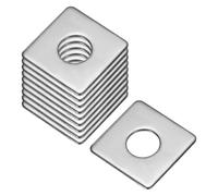 sourcing map Square Washer, 10Pcs M10x25x25x1.5mm 304 Stainless Steel Square Plate Washers Flat Pad Spacer Gasket for Hardware Fastener