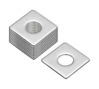 sourcing map Square Washer, 10Pcs M10x25x25x2mm 304 Stainless Steel Square Plate Washers Flat Pad Spacer Gasket for Hardware Fastener