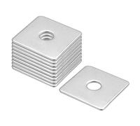 sourcing map Square Washer, 10pcs M10x40x40x2mm 304 Stainless Steel Square Plate Washers Flat Pad Spacer Gasket for Hardware Fastener