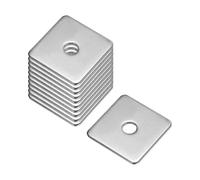 sourcing map Square Washer, 10Pcs M5x25x25x1.5mm 304 Stainless Steel Square Plate Washers Flat Pad Spacer Gasket for Hardware Fastener