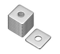 sourcing map Square Washer, 10Pcs M6x20x20x2mm 304 Stainless Steel Square Plate Washers Flat Pad Spacer Gasket for Hardware Fastener