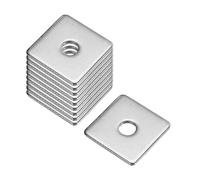 sourcing map Square Washer, 10Pcs M6x25x25x2mm 304 Stainless Steel Square Plate Washers Flat Pad Spacer Gasket for Hardware Fastener