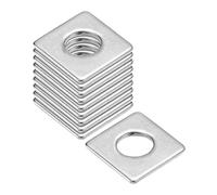 sourcing map Square Washer, 10pcs M8x20x20x2mm 304 Stainless Steel Square Plate Washers Flat Pad Spacer Gasket for Hardware Fastener