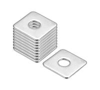 sourcing map Square Washer, 10pcs M8x25x25x2mm Square Plate Washers | 304 Stainless Steel, Flat Pad Spacer Gasket, for Hardware Fastener