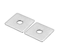 sourcing map Square Washer, 2pcs M12x50x50x3mm 304 Stainless Steel Square Plate Washers Flat Pad Spacer Gasket for Hardware Fastener
