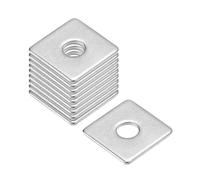 sourcing map Square Washer, 50Pcs M6x20x20x1.5mm 304 Stainless Steel Square Plate Washers Flat Pad Spacer Gasket for Hardware Fastener