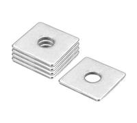sourcing map Square Washer, 5pcs M12x40x40x3mm 304 Stainless Steel Square Plate Washers Flat Pad Spacer Gasket for Hardware Fastener