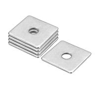 sourcing map Square Washer, 5pcs M12x50x50x3mm 304 Stainless Steel Square Plate Washers Flat Pad Spacer Gasket for Hardware Fastener