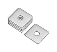 sourcing map Square Washer, 5Pcs M6x25x25x2mm 304 Stainless Steel Square Plate Washers Flat Pad Spacer Gasket for Hardware Fastener