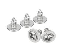 sourcing map ST3x6mm Phillips Pan Head Self-tapping Screw with Washer, 100pcs - 304 Stainless Steel Wood Screw Full Thread (Silver)