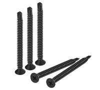 sourcing map ST4.8x70mm Sheet Metal Screws, 50pcs Black Oxide Zinc Plating Flat Head Phillips Drive Self Drilling Screws