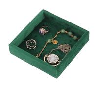 sourcing map Stackable Jewelry Storage Tray, Empty Tray Drawer Organizer, Small Display Box for Earrings, Necklaces, Rings and Bracelets, Dark Green
