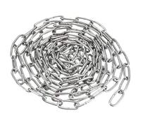 sourcing map Stainless Steel 304 Hardened Proof Coil Chain 1.5m Length 1.5mm Thickness Zinc Plated