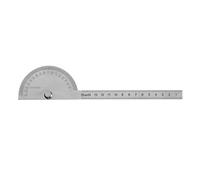 sourcing map Stainless Steel Angle Protractor 0-180 Degrees Square Head Finder Measuring Ruler General Tool with 15cm/5.91" Arm for Woodworking