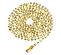 sourcing map Stainless Steel Ball Chain 2.4mm 37.4" Length Round Bead Necklace Dog Tag Pull Chains with Connectors Clasps for Men Women Jewelry Making Bracelets Keychain, Gold