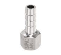 sourcing map Stainless Steel Barbed Fitting 1/8" NPT Female to 5/16" Hose ID for Home Brew Pipe Fitting Direct Thread Connector Durable Construction