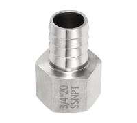 sourcing map Stainless Steel Barbed Fitting 3/4" NPT Female to 3/4" Hose ID for Home Brew Pipe Fitting Direct Thread Connector Durable Construction