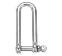 sourcing map Stainless Steel Bow Shackle, 2/5"(10mm) Long D Shape Screw Pin Large Screw Shackles for Boat Sailboat Chain Rigging Clasp Paracord Jewelry Marine Tackle, Silver Tone