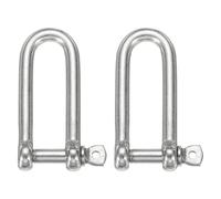 sourcing map Stainless Steel Bow Shackle 4/5"(20mm) Long Silver 2Pcs | D Shape Screw Pin Large Screw Shackles for Boat Sailboat Chain Rigging Clasp Paracord Jewelry Marine Tackle