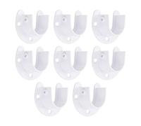 sourcing map Stainless Steel Closet Rod Bracket, 1 Inch Dia Wardrobe Bracket U-Shaped Rod Socket Flange for Wardrobe Curtain Shower, White 8 Pack