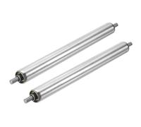sourcing map Stainless Steel Conveyor Roller 25mm Diameter 250mm Length Gravity Transmission Replacement Part Galvanized End (Silver, Pack of 2)