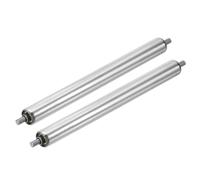 sourcing map Stainless Steel Conveyor Roller 25mm Diameter 300mm Length Gravity Transmission Replacement Part Galvanized End (Silver, Pack of 2)