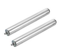 sourcing map Stainless Steel Conveyor Roller 50mm Diameter 250mm Length Gravity Transmission Replacement Part Galvanized End (Silver, Pack of 2)