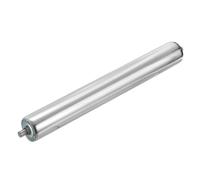 sourcing map Stainless Steel Conveyor Roller 50mm Diameter 400mm Length Gravity Transmission Replacement Part Galvanized End (Silver)