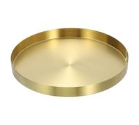 sourcing map Stainless Steel Decorative Tray 11.8" Round Serving Tray Metal Decorative Plate for Jewelry, Makeup, Candle, Kitchen Tableware, Gold