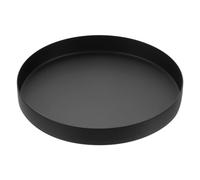 sourcing map Stainless Steel Decorative Tray 7.9" Round Serving Tray Metal Decorative Plate for Jewelry, Makeup, Candle, Kitchen Tableware, Black