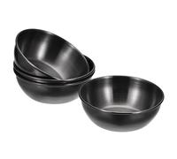 sourcing map Stainless Steel Dishes, 4pcs Metal Bowls Serving Dishes Condiment Cups for s, Rice, Ice Cream, Black
