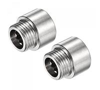 sourcing map Stainless Steel Extension Pipe Fitting 15mm G1/2 Female to G1/2 Male Thread Reducer Coupling Adapter Connector Pack of 2