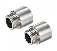 sourcing map Stainless Steel Extension Pipe Fitting 20mm G1/2 Female to G1/2 Male Thread Reducer Coupling Adapter Connector Pack of 2