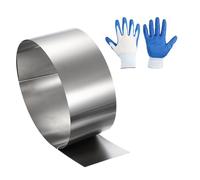 sourcing map Stainless Steel Flashing Roll, 3.9in x 3.3ft Metal Roof Panels 0.4mm Waterproof Sheet Roll with Cut Proof Gloves for House Repair, Roof Flashing, Sealing Windows Doors