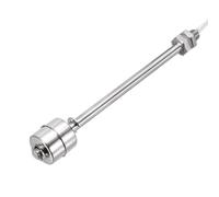 sourcing map Stainless Steel Float Switch, 100mm Rod 220V DC 0.5A Vertical Water Level Sensor M10 Thread Single Tank Liquid Level Controller for Pump/Alarm