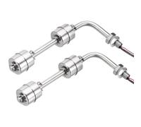 sourcing map Stainless Steel Float Switch, 150mm Rod 110V DC 0.5A Horizontal Water Level Sensor M10 Thread Double Tank Liquid Level Controller for Pump/Alarm 2 Pcs