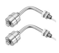 sourcing map Stainless Steel Float Switch, 78mm Rod 220V DC 0.5A Horizontal Water Level Sensor M10 Thread Single Tank Liquid Level Controller for Pump/Alarm 2 Pcs