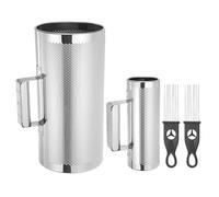 sourcing map Stainless Steel Guiro Shaker Instrument 3" x 8" 6" x 12" Latin Percussion Instrument with Scraper Musical Training Tool Metal Guiro for Band Sand Hammer Performance
