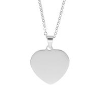 sourcing map Stainless Steel Heart Pendant Necklace for Men and Women, Stamping Blank Engravable Charm Pendant Necklace Jewelry Gifts for Birthday Valentine's Day(0.98", Silver)