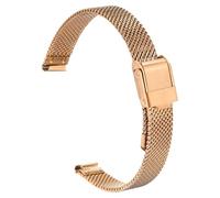 sourcing map Stainless Steel Mesh Watch Band 10mm Quick Release Adjustable Metal Replacement Watch Strap for Women, Rose Gold