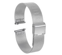 sourcing map Stainless Steel Mesh Watch Band 14mm Quick Release Adjustable Metal Watch Strap for Men Women, Silver Tone