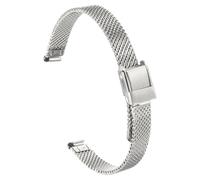 sourcing map Stainless Steel Mesh Watch Band 16mm Quick Release Adjustable Metal Replacement Watch Strap for Men Women, Silver