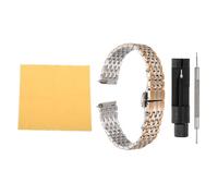 sourcing map Stainless Steel Mesh Watch Band 16mm Quick Release Metal Watch Strap Adjustable Fold Butterfly Clasp Replacement Bands for Men Women, Silver Rose Gold