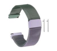 sourcing map Stainless Steel Mesh Watch Band 18mm Quick Release Metal Replacement Watch Strap with Magnetic Buckle for Men Women, Green Purple